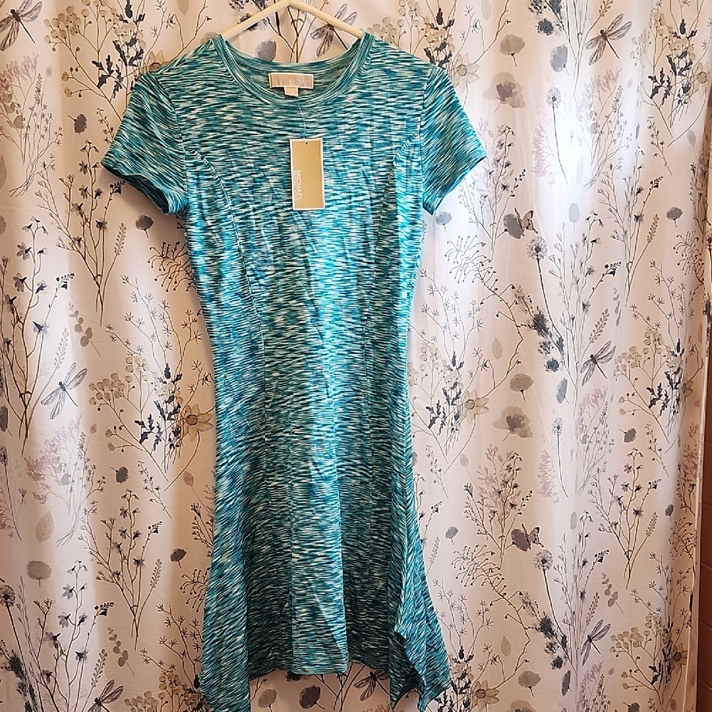 *Michael Kors* Teal Striped Dress